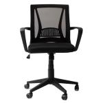 Magma Mid-Back Mesh Office Chair Ergonomic Computer Desk Chair with Fixed Armrests Nylon Base Swivel Task Chair Black