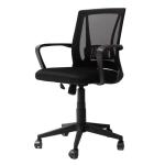 Magma Mid-Back Mesh Office Chair Ergonomic Computer Desk Chair with Fixed Armrests Nylon Base Swivel Task Chair Black