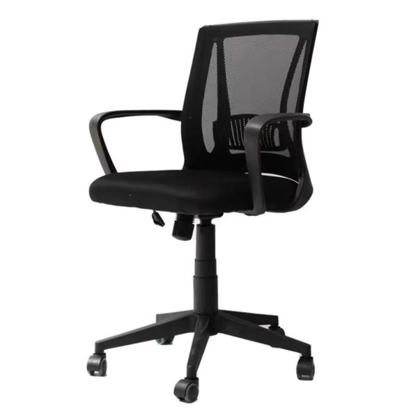 Magma Mid-Back Mesh Office Chair Ergonomic Computer Desk Chair with Fixed Armrests Nylon Base Swivel Task Chair Black
