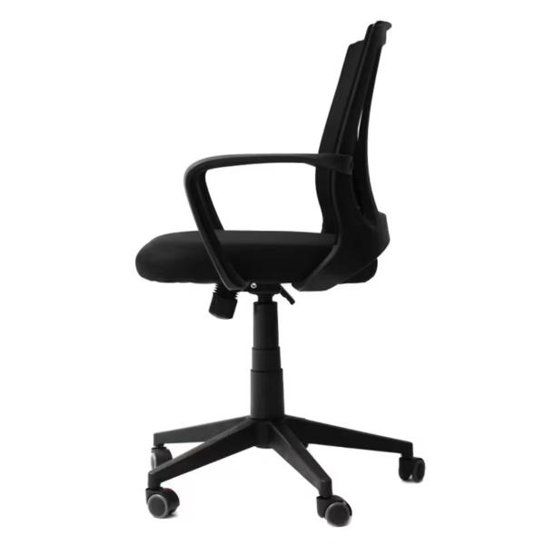 Magma Mid-Back Mesh Office Chair Ergonomic Computer Desk Chair with Fixed Armrests Nylon Base Swivel Task Chair Black