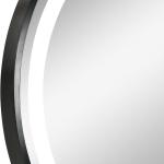 60 Round LED Bathroom Mirror with Black Frame Touch Sensor Control Wall-Mounted Lighted Vanity Mirror Matte Black 60cm