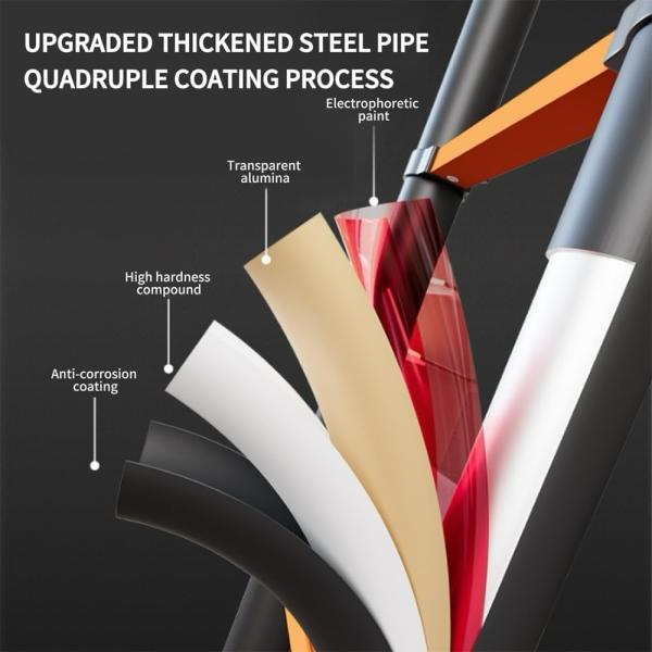 4.0m Multifunctional Telescopic Ladder 2.1m Herringbone A-Frame Step Ladder Heavy Duty Thickened Steel Folding One-Touch Unlocking Black & Orange