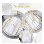 12‑Pack Gold Metal Napkin Rings – Premium Spiral/Leaf Bridal Table Decor for Weddings & Parties