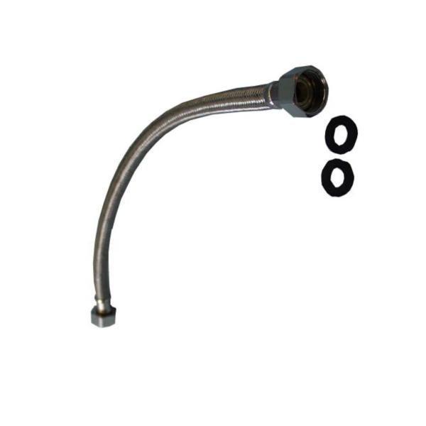 450mm Flexible Braided Hose - 1/2" Female x Female Water Connector for Taps, Toilets & Basins