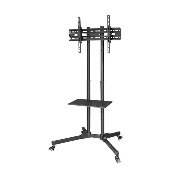 1500 Mobile TV Trolley with Wheels – Adjustable Stand for 32"–70" Screens, Lockable Caster Wheels, AV Shelf & Camera Mount