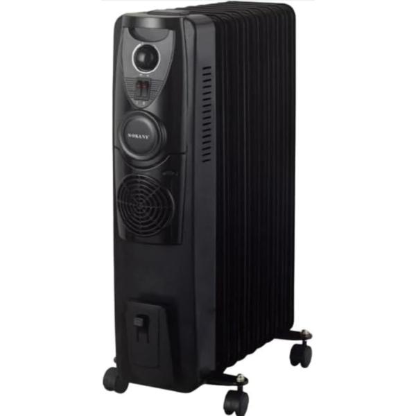 Sokany SK-18026 Oil Filled Radiant Heater for Indoor Home Heating 2400W 9 Fins with Built-In Fan Boost Black Medium