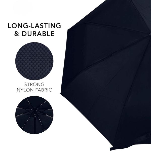 Totally Home TH127 Golf Umbrella Windproof Dual-Layer Double Canopy Automatic Open Rain Shield Black Large